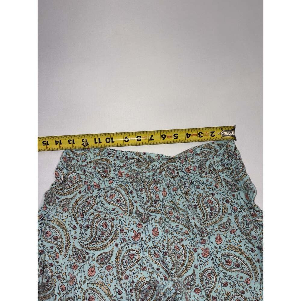 Mossimo Supply Co Women’s Medium Teal Paisley Bell Bottom Flare Pants Boho Y2K - Picture 5 of 5
